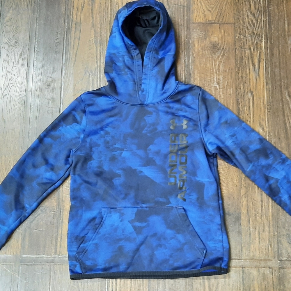 Blue Under Armour Loose ColdGear Boys sz YSM Sweatshirt w/hoodie